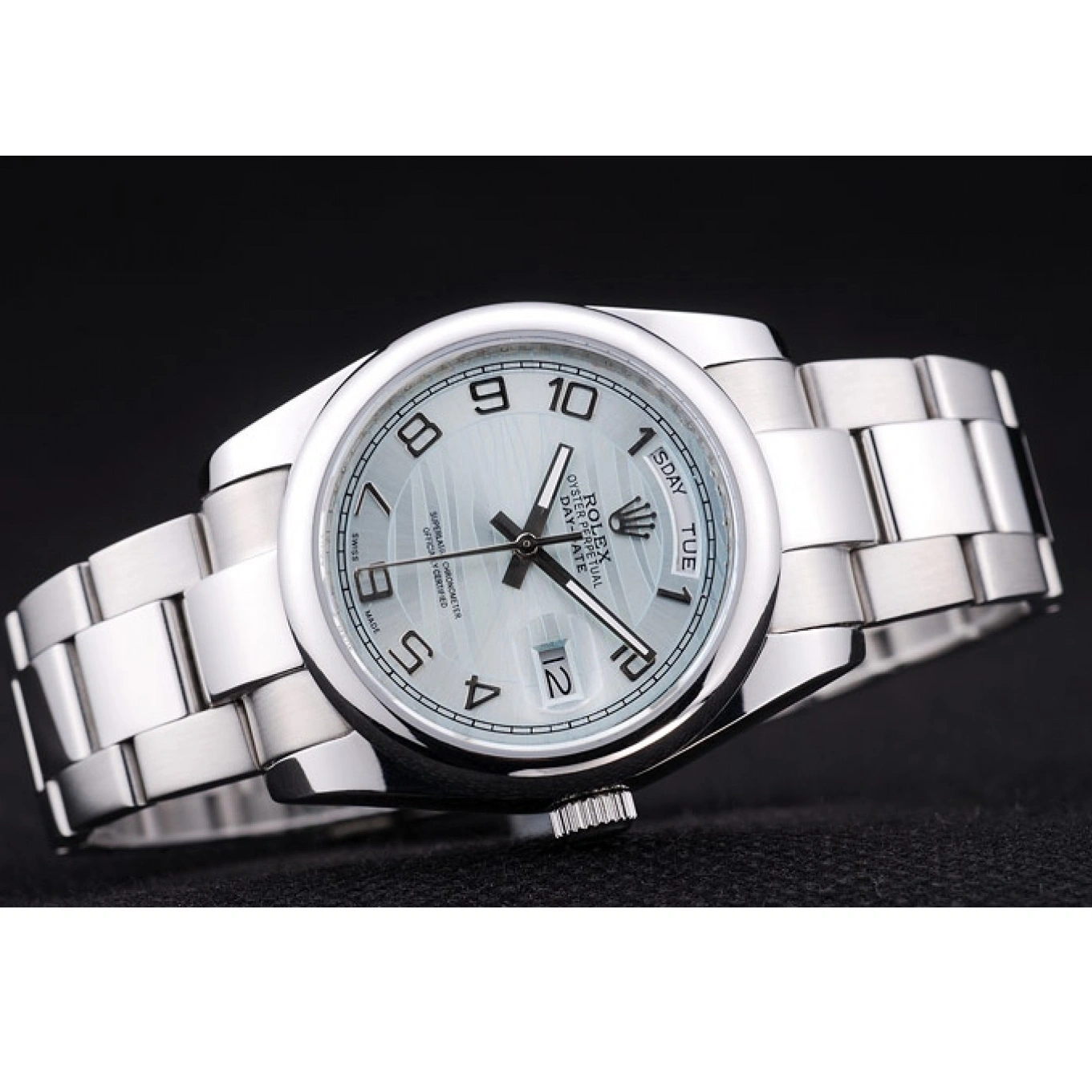 Best AAA Replica Sites White Polished 7470 Dial Bezel Silver DayDate Rolex 1016